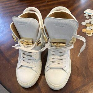 Mint condition Buscemi Padlock Leather High Top White